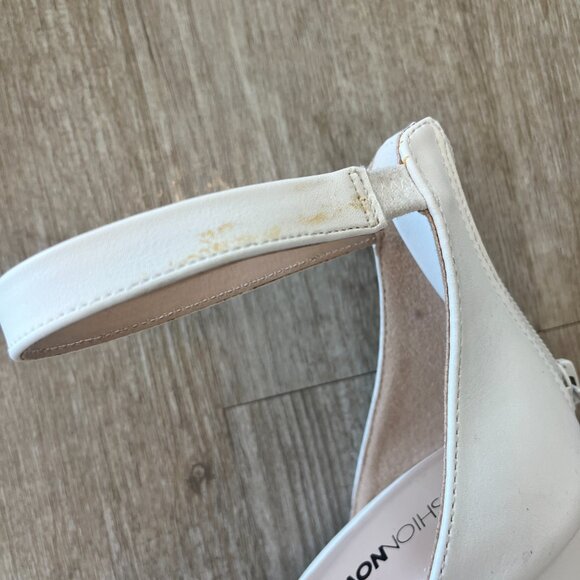 Womens Fashion Nova White Block Heels - 9 - Picture 5 of 10